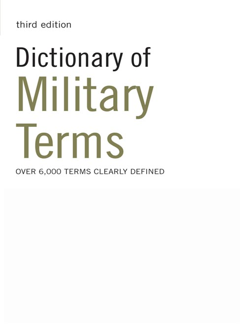 Cover image for Dictionary of Military Terms